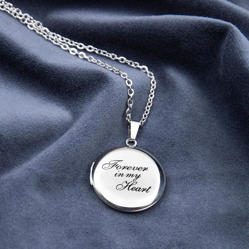 PHOCKSIN Locket Necklace for Women Black/Gold/Silver Locket Necklace Oval/Round/Heart Photo Necklace New Years Gifts for Girls - Image 4